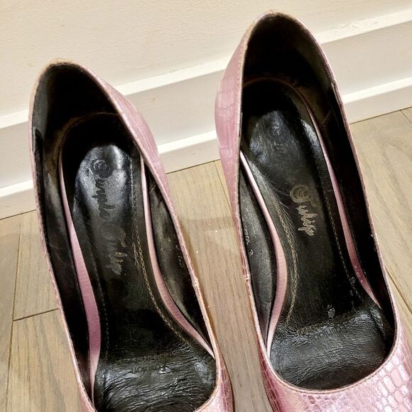 2/$20 Y2K Shiny Pink High Heels Shoes US 7.5 - Picture 6 of 13